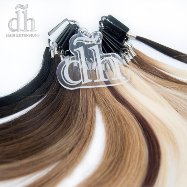 Mostruário de cor da marca DH Hair Extensions